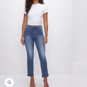 Like New Good American Power Stretch Pull On Straight Jeans